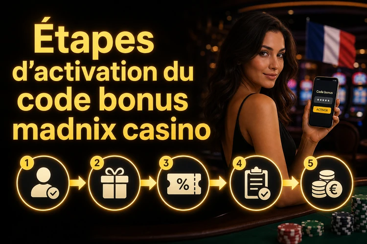 Étapes d'activation du code bonus madnix casino